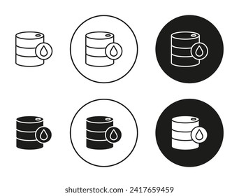 Fuel Barrel vector illustration set. Petrol and Gas Container sign in suitable for apps and websites UI design style.