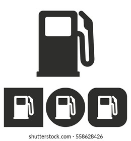 Fuel - black and white icons. Vector illustration.