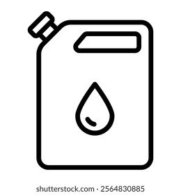 Fuel Bottle Vector Line Icon Design