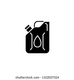 Fuel can black icon concept. Fuel can flat  vector symbol, sign, illustration.