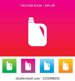 Fuel Can Icon in Colored Square box. eps-10