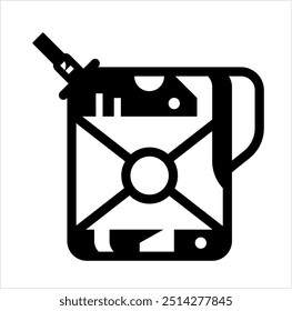 Fuel Can Icon, Fuel Container, Jerrycan, Liquid Fuel, Gasoline, Gas Container Vector Art Illustration