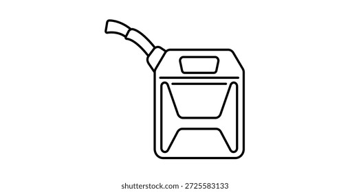 Fuel can icon jerry container outline style gasoline vector illustration