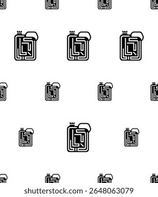 Combustível pode ícone padrão sem emenda, Jerrycan, recipiente de gás líquido vetor arte ilustração