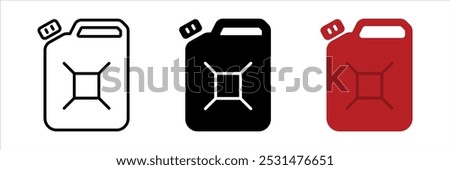 Fuel can icon set. jerry can sign. for mobile concept and web design. vector illustration on white background
