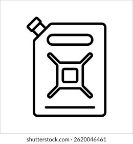  Fuel can isolated icon, gas canister outline vector icon with editable stroke