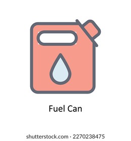 Vector de la lata de combustible   rellene los iconos de esquema. Material gráfico simple