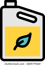 fuel can vector line colour icon