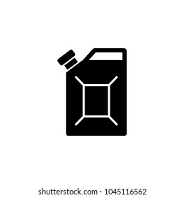 Fuel Canister. Flat Vector Icon. Simple black symbol on white background