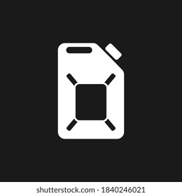 Fuel Canister Flat Vector Icon idolated on black background