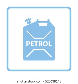 Fuel canister icon. Blue frame design. Vector illustration.