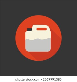 Fuel Canister Icon, Flat Vector Illustration