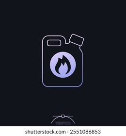 Fuel canister icon with a gradient, flammable liquid vector