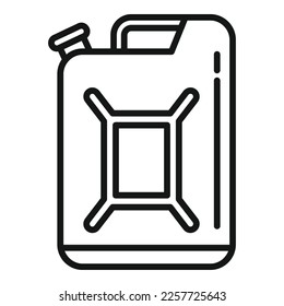 Vector de contorno del icono del cartucho de combustible. Naturaleza limpia. Reciclaje global