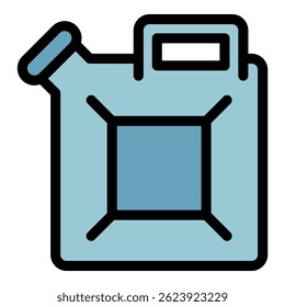 Fuel canister icon. Outline fuel canister vector icon color flat isolated