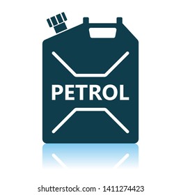 Icono del cartucho de combustible. Diseño de reflexión de sombra. Ilustración vectorial.