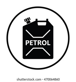 Fuel canister icon. Thin circle design. Vector illustration.