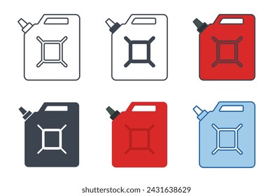 Fuel Canister icons with different styles. Can of fuel. Container and jerrican, jug, gas Canister symbol vector illustration isolated on white background