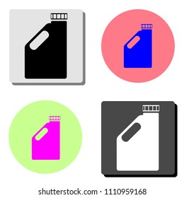 fuel canister. simple flat vector icon illustration on four different color backgrounds