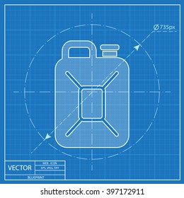 fuel canister vector blueprint icon
