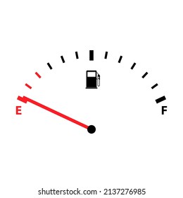 Fuel car indicator icon, gauge petrol automobile meter symbol, control sign vector illustration .