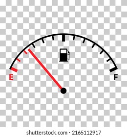 Fuel car indicator icon, gauge petrol automobile meter symbol, control sign vector illustration .