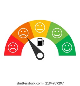 Fuel car indicator icon, gauge petrol automobile meter symbol, control sign vector illustration .