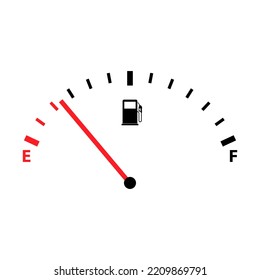 Fuel Car Indicator Icon, Gauge Petrol Automobile Meter Symbol, Control Sign Vector Illustration .