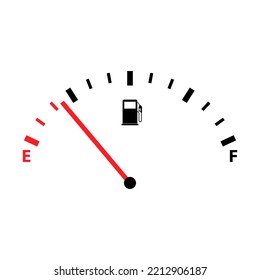 Fuel car indicator icon, gauge petrol automobile meter symbol, control sign vector illustration .