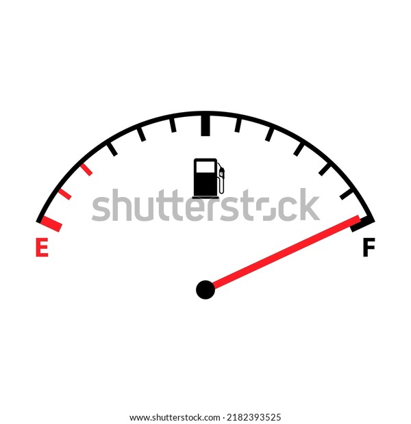 Fuel car indicator icon, gauge\
petrol automobile meter symbol, control sign vector illustration\
.