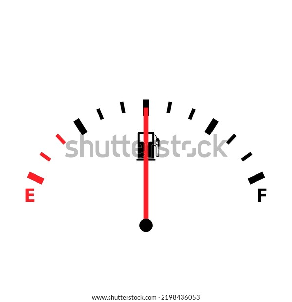 Fuel car indicator icon, gauge\
petrol automobile meter symbol, control sign vector illustration\
.