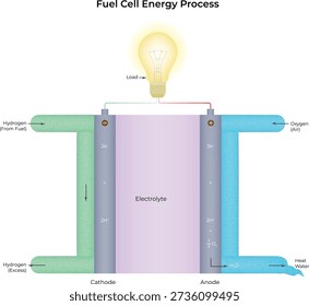Diagrama del proceso de energía de la pila de combustible
