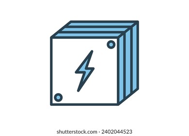 fuel cell icon. icon related with energy and technological development . flat line icon style. Simple vector design editable