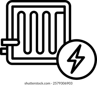 Fuel Cell line icon single with high quality