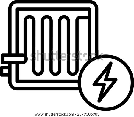 Fuel Cell line icon single with high quality