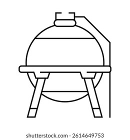 fuel cell storage energy line icon vector. fuel cell storage energy sign. isolated contour symbol black illustration