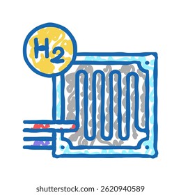fuel cells hydrogen doodle icon sketch vector. fuel cells hydrogen sign. isolated symbol illustration