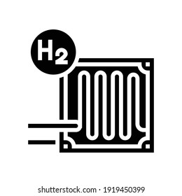 fuel cells hydrogen glyph icon vector. fuel cells hydrogen sign. isolated contour symbol black illustration