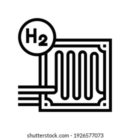 Fuel Cells Hydrogen Line Icon Vector. Fuel Cells Hydrogen Sign. Isolated Contour Symbol Black Illustration