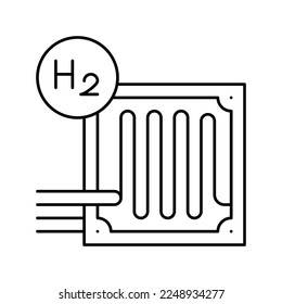 fuel cells hydrogen line icon vector. fuel cells hydrogen sign. isolated contour symbol black illustration