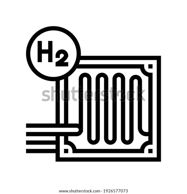 fuel cells hydrogen\
line icon vector. fuel cells hydrogen sign. isolated contour symbol\
black illustration