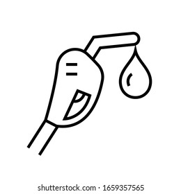 Icono de línea de carga de combustible, signo de concepto, ilustración de vector de contorno, símbolo lineal.