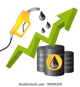 fuel conceptual with raindrop and arrow up. vector