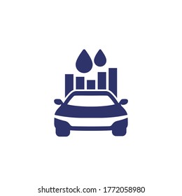 fuel consumption icon with car