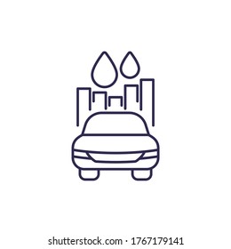 fuel consumption line icon with car