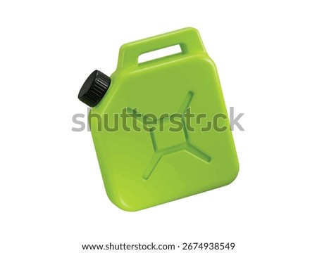 Fuel container canister icon 3d render concept of automobile oil gallon, natural energy tube icon vector illustration
