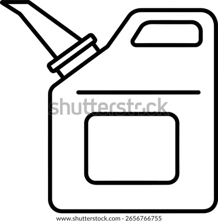 Fuel Container A close-up image of a fuel container shows the simplicity of industrial equipment. The black outlines add to the graphic quality of this piece, suitable for illustrations or designs