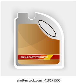 Fuel container jerrycan. Gasoline canister. Vector Illustration isolated with shadow on background.