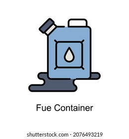 Icono de contorno de relleno vectorial del contenedor de combustible. Estilo de ilustración Formato de archivo EPS 10