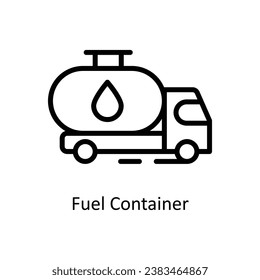 Ilustración de diseño del contorno vectorial del depósito de combustible. Símbolo del archivo EPS 10 de fondo blanco 